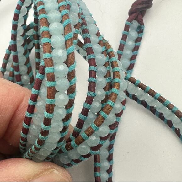 Chan Luu Leather Wrap Bracelet Designer Jewelry Boho Bohemian Sterling Silver - Picture 2 of 7